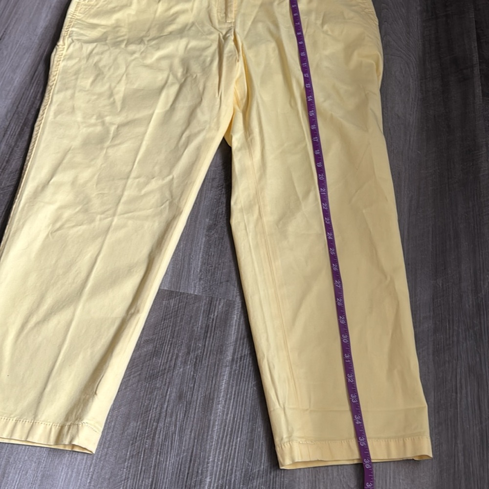 NEW Talbots 16 Petite relaxed chino pants women’s yellow below waist ankle $90 - Picture 3 of 8